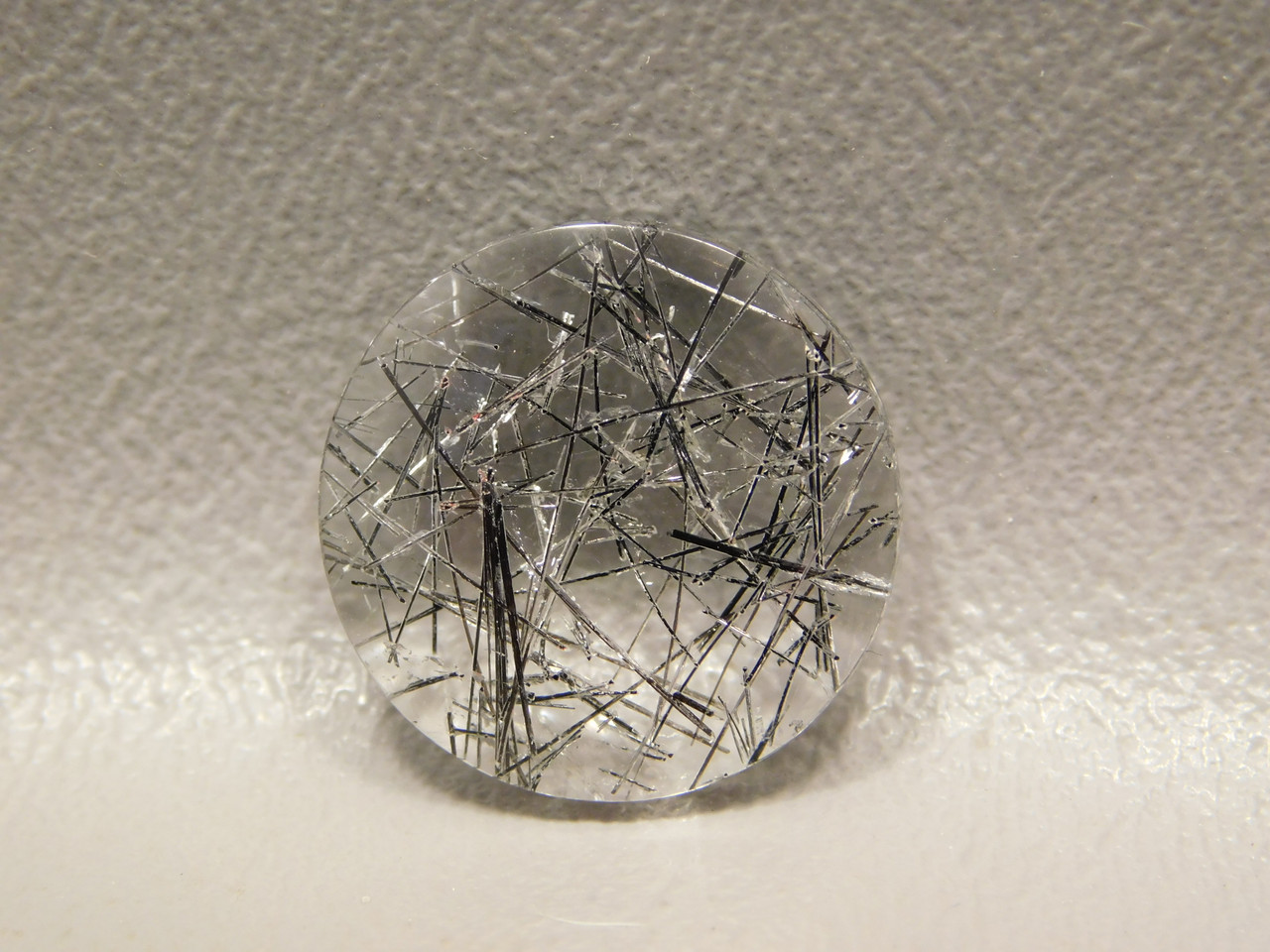 18 mm Round Tourmalinated Quartz Crystal Stone Cabochon #19