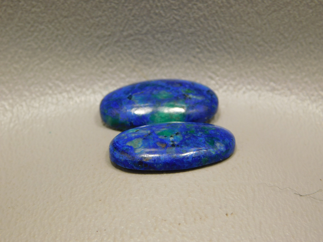 Azurite Malachite Matched Pairs Ovals Blue Green Stones Cabochons #15