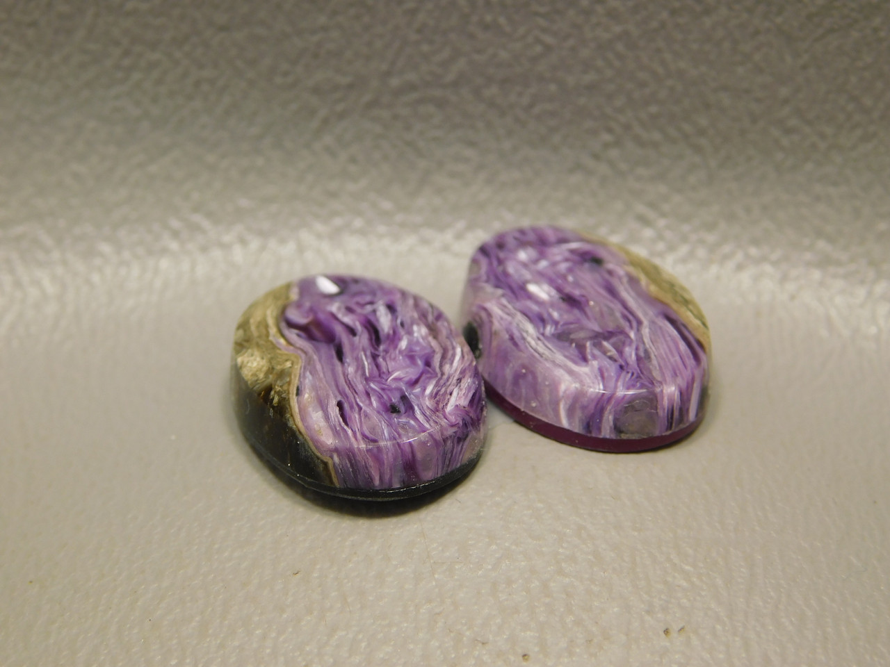 Charoite Purple Cabochon Semiprecious Stones Matched Pairs Ovals #6