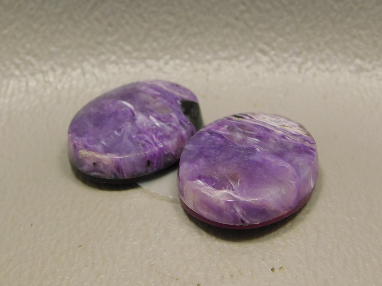 Charoite Purple Cabochon Semiprecious Gemstones Matched Pairs #7
