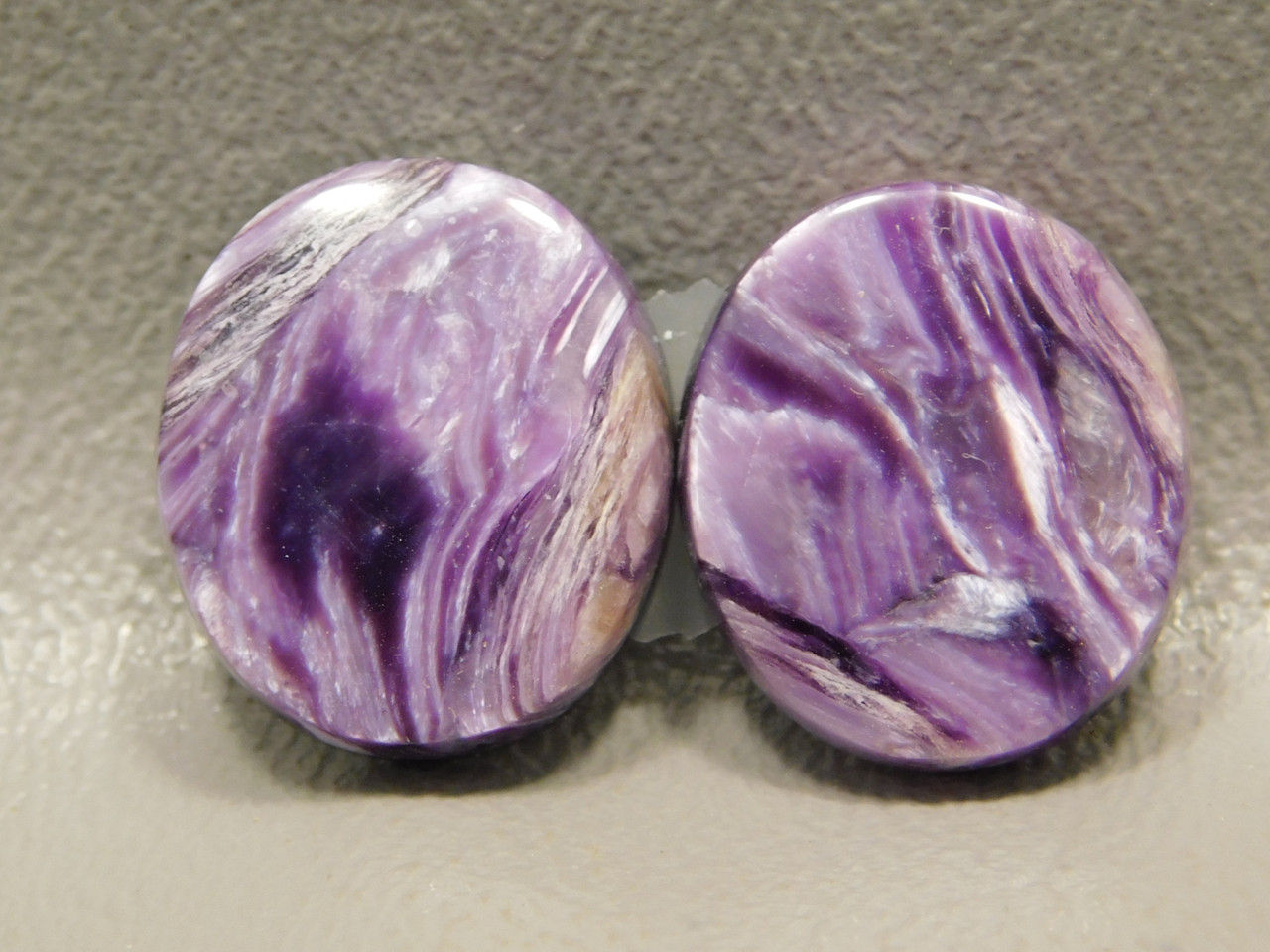 Purple Charoite Chatoyant Cabochons Stones Matched Pairs #13