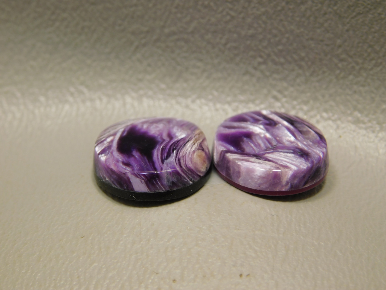 Purple Charoite Chatoyant Cabochons Stones Matched Pairs #13