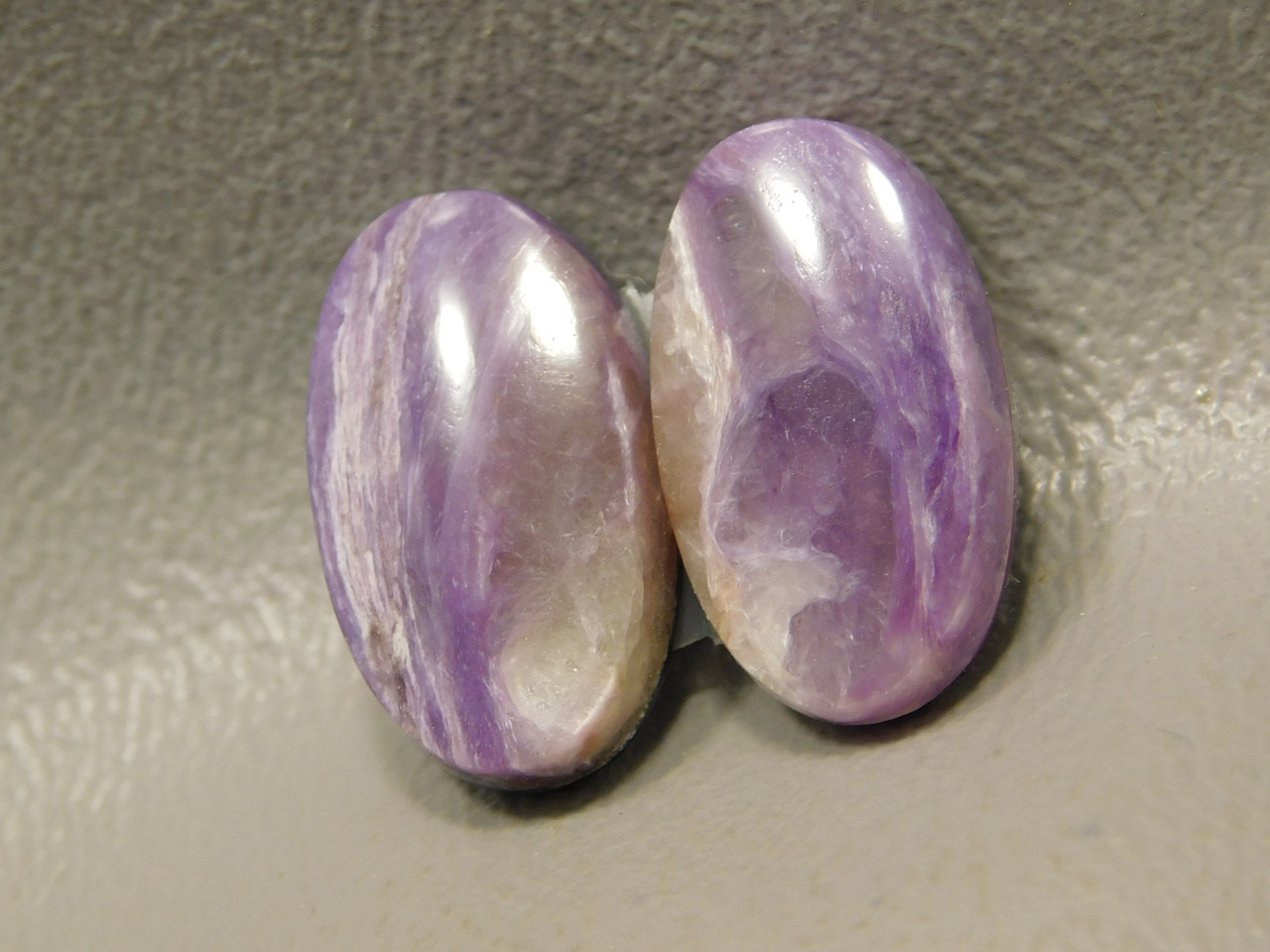 Purple Charoite Chatoyant Cabochons Loose Stones Earring Pairs #15