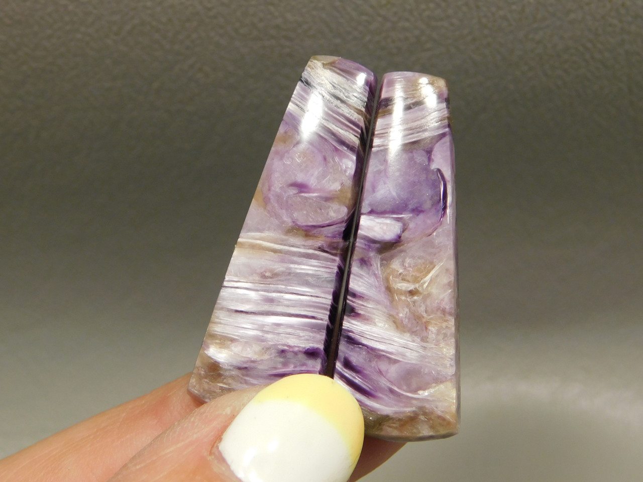 Charoite Purple Cabochon Stones Jewelry Trapezoids Matched Pairs #18