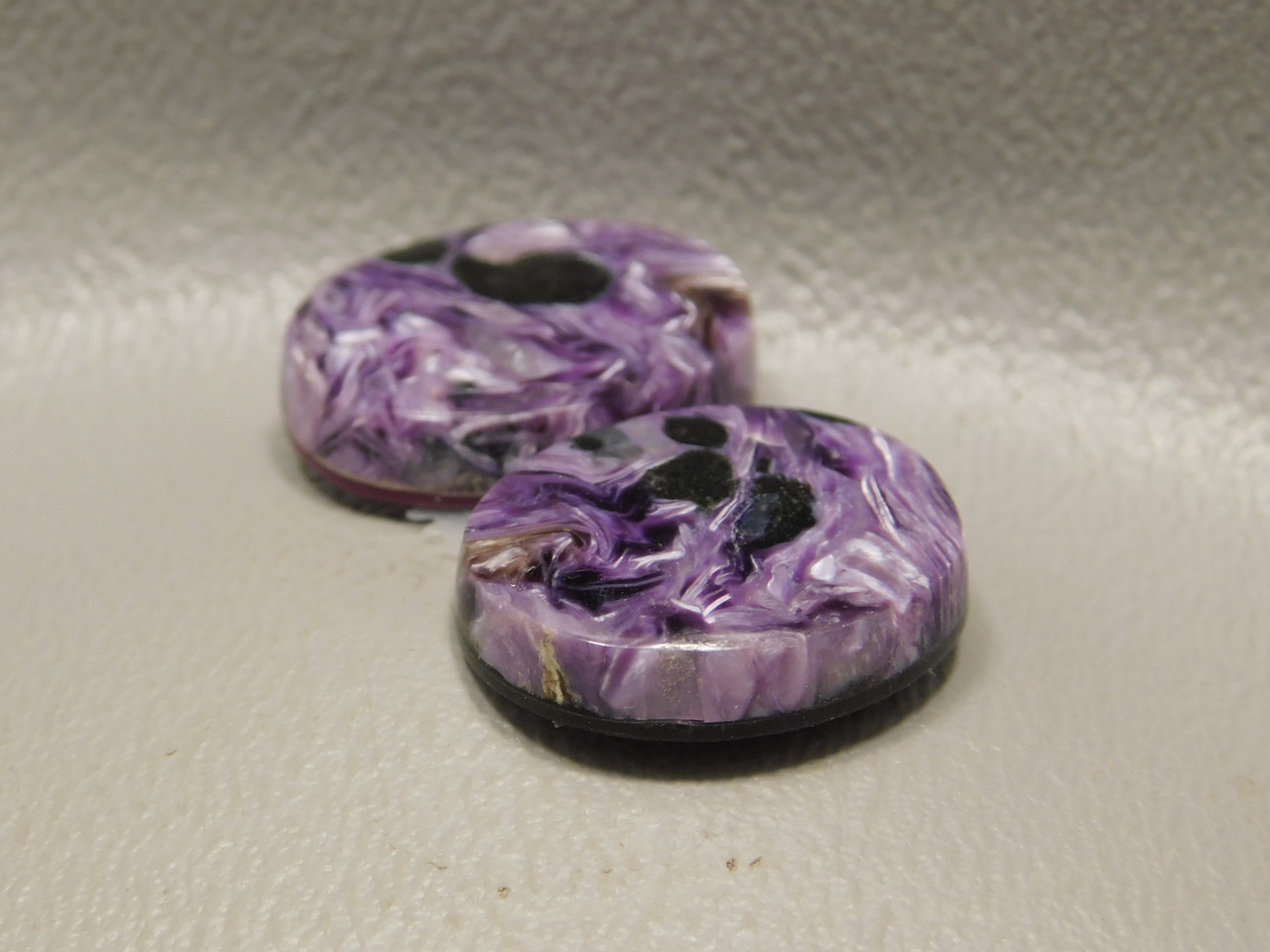 Purple Charoite Cabochons Loose Gemstones Earring Pairs #19