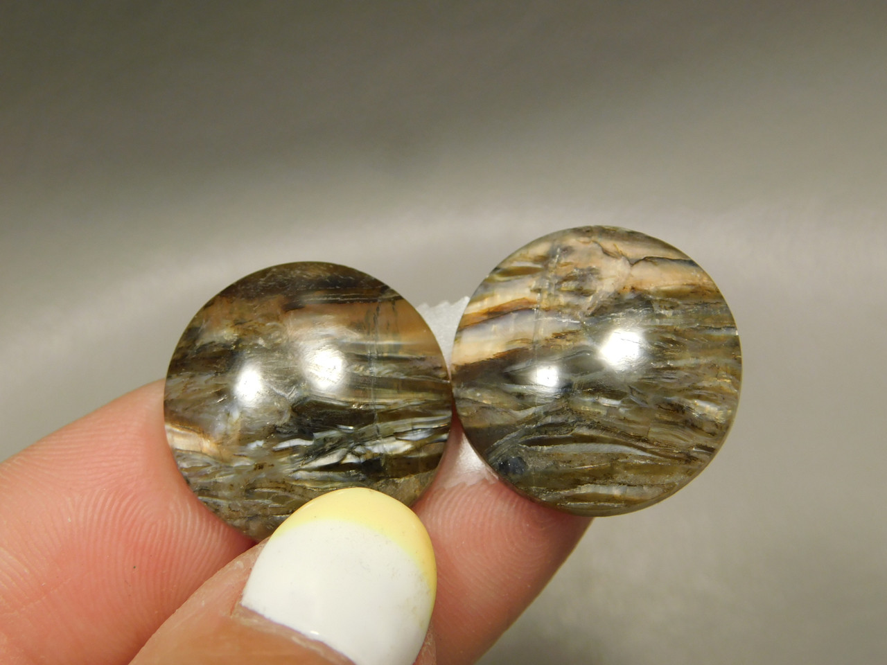 Arizona Pietersite Chatoyant Matched Pair 18 mm Cabochons #9