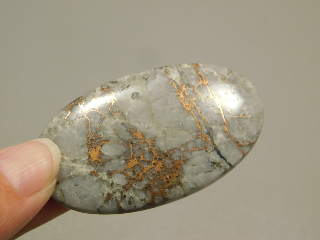 Natural Shiny Native Copper Semiprecious Stone Cabochon #19