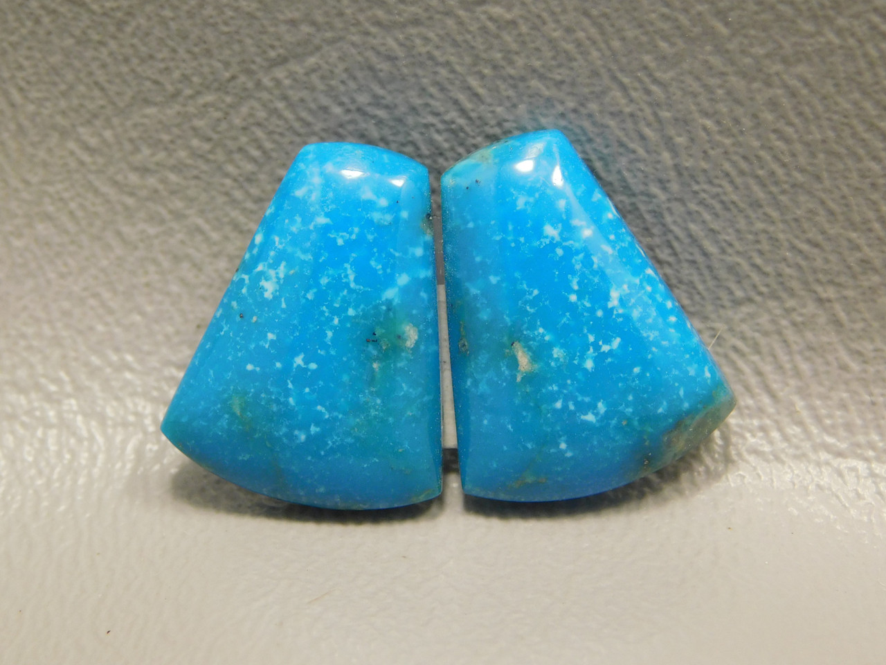 Turquoise Gemstone Blue Trapezoids Matched Pair Cabochon Stones #3