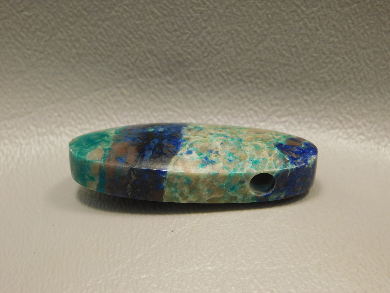 Blue Shattuckite Focal Point Drilled Stone Bead Pendant Arizona #4