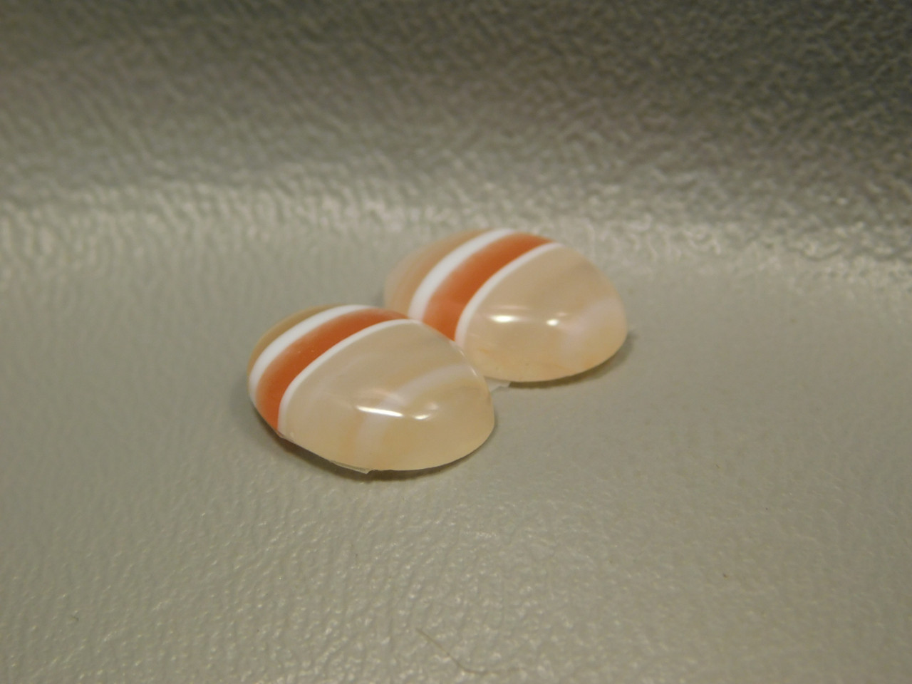 Carnelian Agate Loose Stones Cabochons Banded Matched Pairs #7