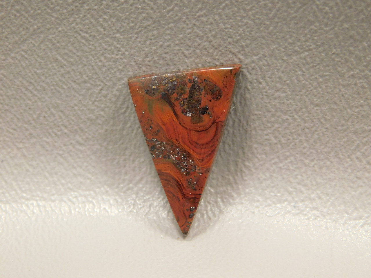 Mary Ellen Jasper Triangle Cabochon Red Fossil Stromatolite #11