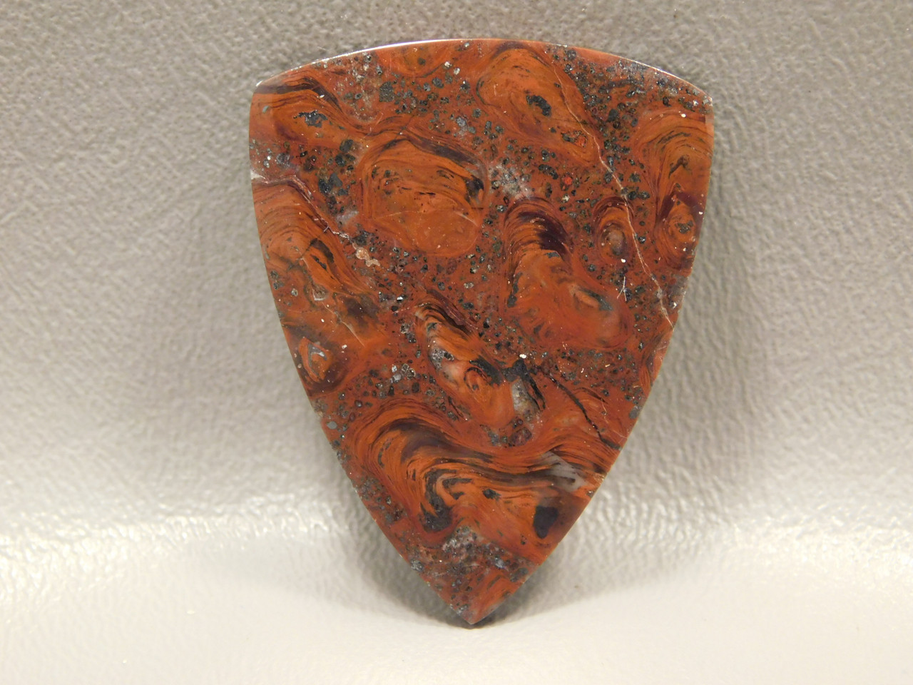 Mary Ellen Jasper Bowed Triangle Stone Cabochon Stromatolite #16