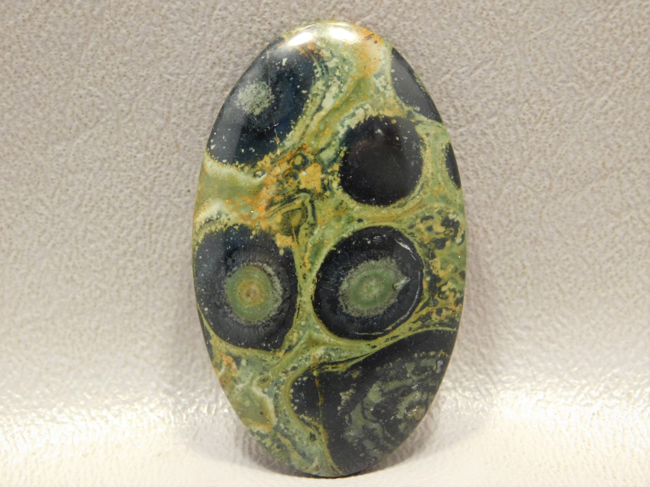 Cabochon Kabamba Jasper Fossil Green Black Orbs Stone #14