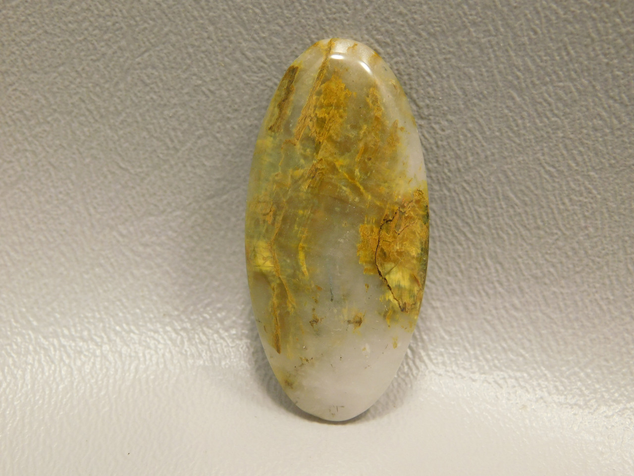 Chatoyant Lion Skin Quartz Oval Cabochon Yellow Stone #4