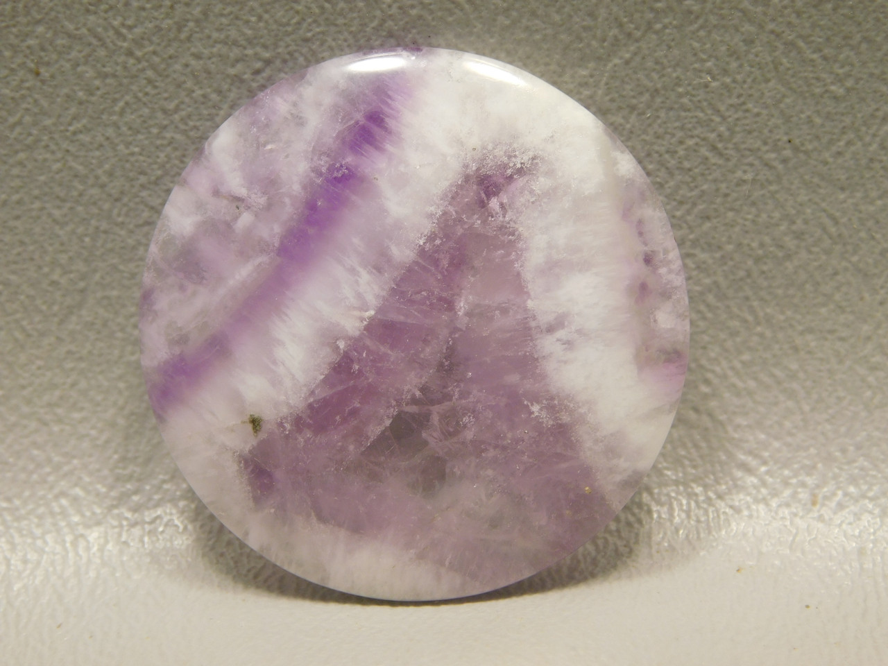 Chevron Amethyst 35 mm Round Cabochon Purple Gemstone #1