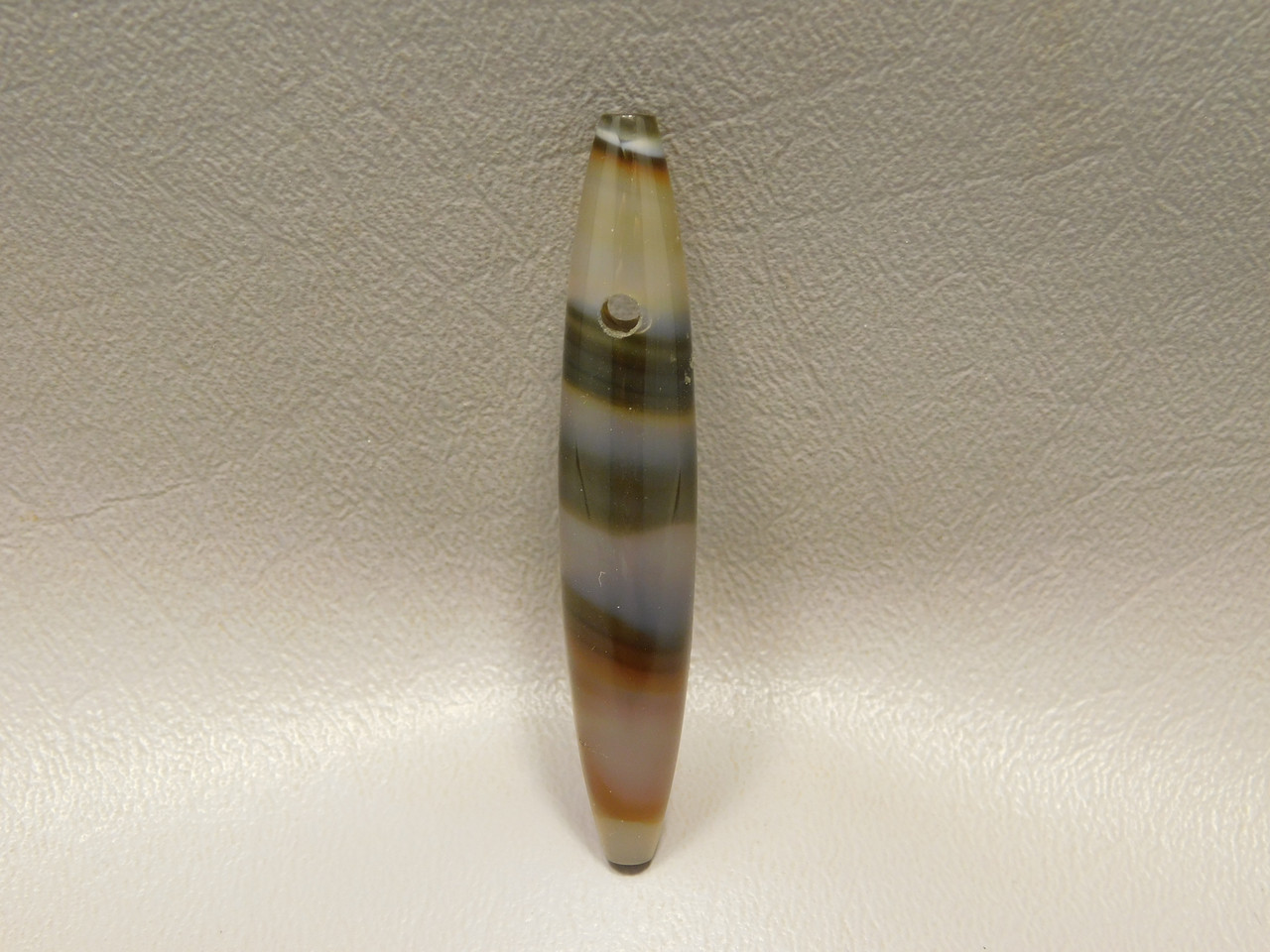 Brazilian Piranha Agate Stone Bead Pendant #11