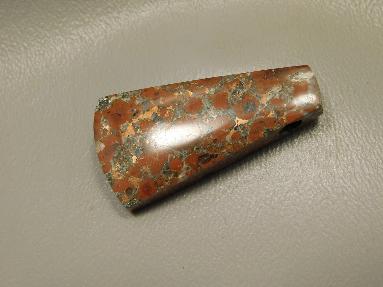 Copper Rose Stone Bead Pendant #12