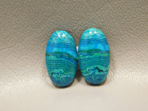 Chrysocolla-Malachite Matched Pair Cabochons #17