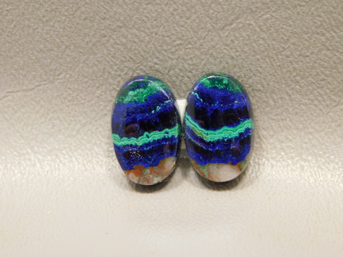 Azurite-Malachite Matched Pair Cabochons #10
