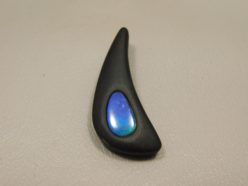 Black Agate and Opal Gemstone Bead Pendant #10