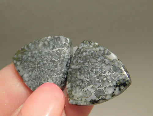 Mohawkite Stone Matched Pair For Earrings Cabochons Gold Silver #7