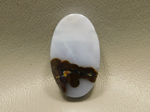 Blue Ice Polka Dot Agate Stone Bead Pendant #10