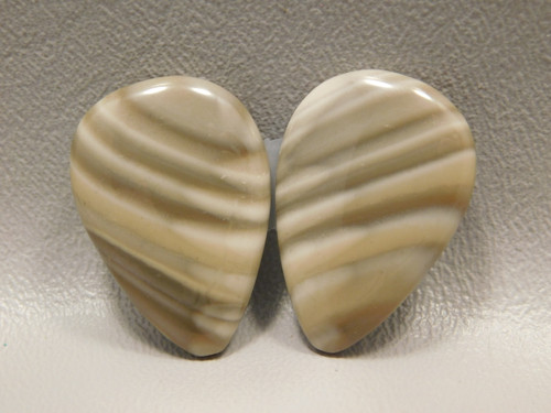 Polish Flint Matched Pair Stones Designer Cabochon Earrings #9