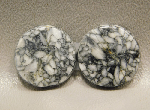 Pinolith or Pinolite 20.5 mm Rounds Matched Pair Stone Cabochons #5