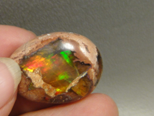 Iridescent Mexican Fire Opal Cabochon Semi Precious Gemstone #22