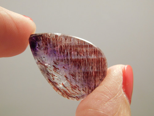 Cacoxenite Amethyst Teardrop Shaped Stone Cabochon #29