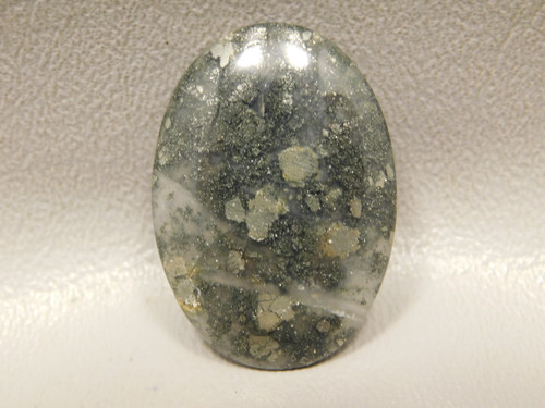 Heart Shaped Pyrite Inclusions in Nipomo Agate Cabochon #24