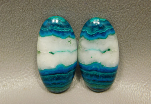 Chrysocolla Malachite Matched Pair Cabochons for Earrings #2