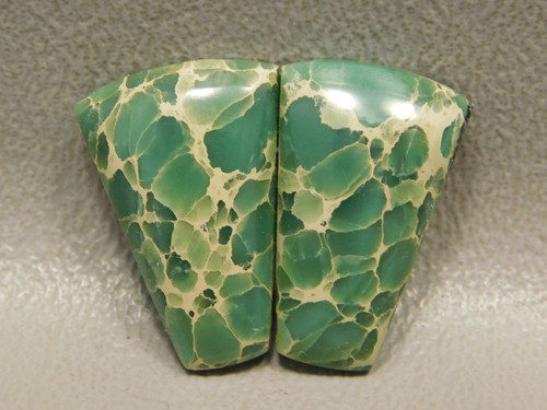 Green Variscite Matched Pair Trapezoid Semiprecious Stones  #12