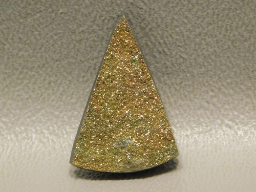 Sparkling Orange Yellow Rainbow Pyrite Stone Cabochon Triangle #17