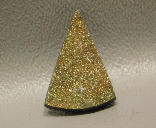 Sparkling Orange Yellow Rainbow Pyrite Stone Cabochon Triangle #17