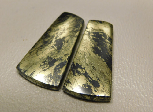 Apache Gold Matched Pair Cabochons Jewelry Stones #3