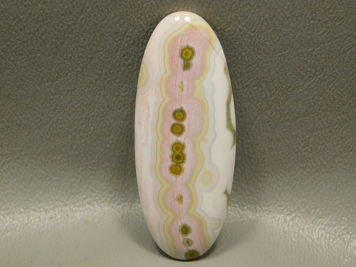High Grade Pink  White Yellow Orbicular Ocean Jasper Cabochon #4