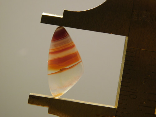 Laguna Agate Translucent Banded Red Triangle Stone Cabochon #24