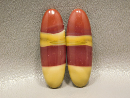 Mookaite Jasper Cabochons Pairs Striped Red Yellow Ovals Stones #13