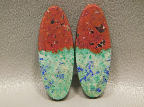 Matched Pair Chrysocolla Cuprite Azurite Cabochons Sonora Sunset #18