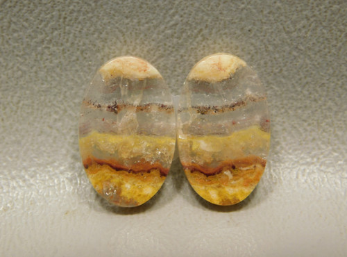 Striped Bubble Opal Matched Pairs Small Cabochon Earring Stones #12