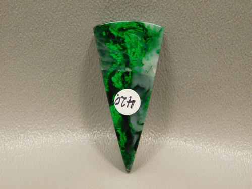 Maw Sit Sit Green Jade Inverted Triangle Drilled Stone Bead Pendant #3