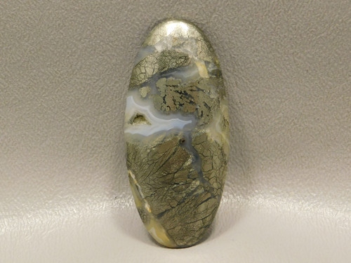 Gold Marcasite and Pyrite  Nipomo Plume Agate Cabochon Stone #9