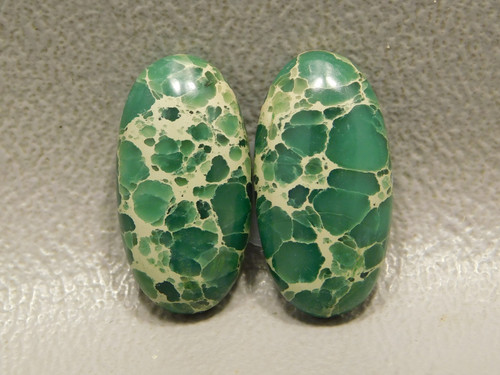 Green Webbed Variscite Designer Cabochon Ovals Pairs Stones #17