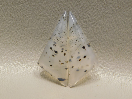 Montana Moss Agate Matched Pair Triangle Designer Cabochons #17