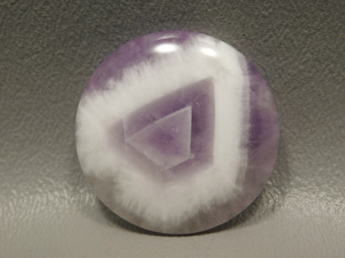 Chevron Amethyst Cabochon Purple White 30 mm Round Stone #10