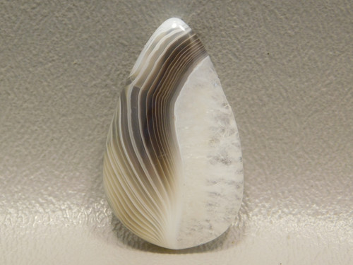 Gray White Banded Botswana Agate Pear Shaped Stone Cabochon #18
