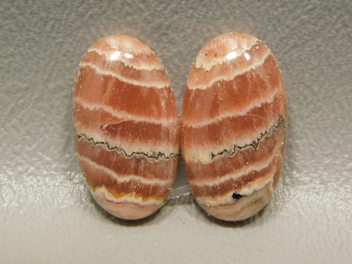 Pink Rhodochrosite Semiprecious Stone Cabochons Matched Pairs #18