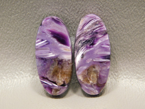 Purple Charoite Cabochons Semiprecious Stones Earring Pairs #16