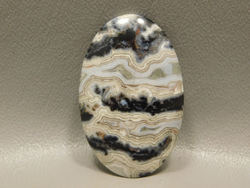 Stone Cabochon Crazy Lace Agate Oval Black and White #24